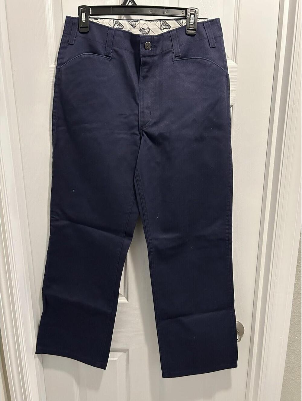 Ben Davis Original Gorilla Cut Work Wear Wide Leg Navy Blue Mens Pants 33